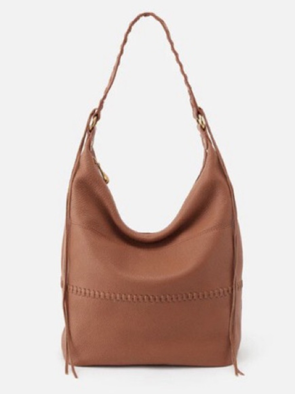 HOBO Entwine Leather Hobo Shoulder Bag Cashew Brown Color